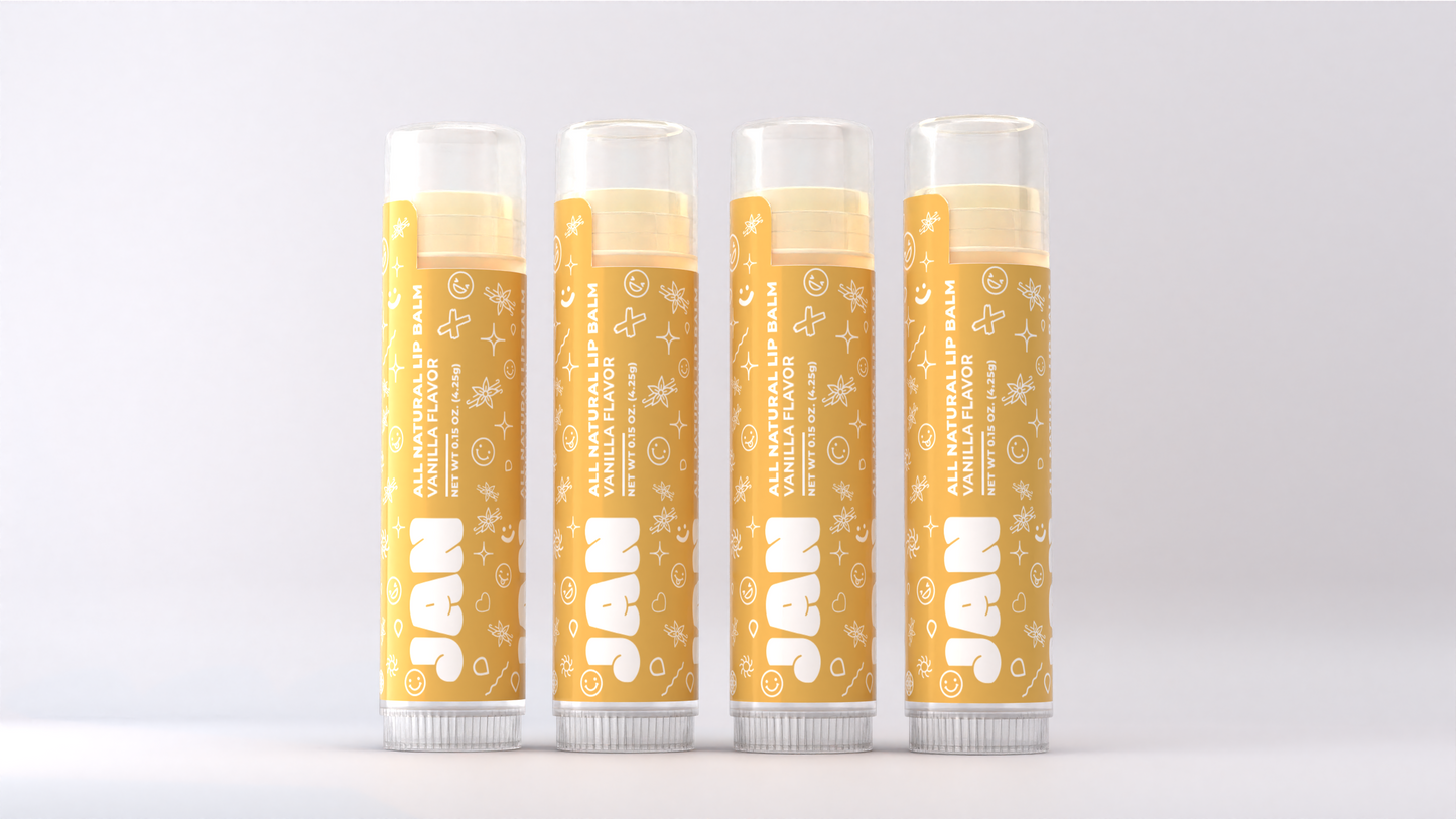 4 Pack Organic & Vegan Lip Balm (Sweet Vanilla)